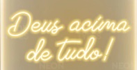 Luminária Painel Neon Deus Acima de tudo 36 x 86