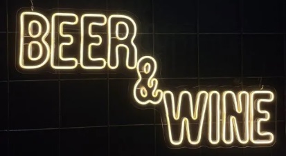 Letreiro Luminoso Painel Neon Beer e Wine 40 x 60