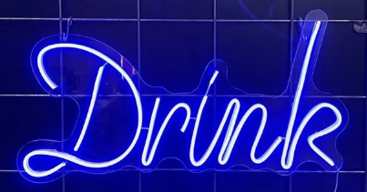 Letreiro Luminoso Painel Neon Drink 30 x 60
