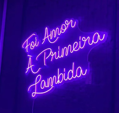 Letreiro Luminoso Painel Neon Foi Amor a Primeira Lambida 64 x 90
