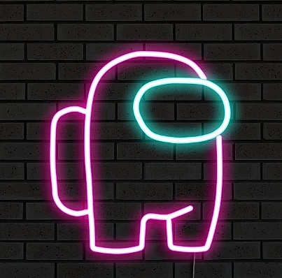Letreiro Luminoso Painel Neon Among us 20x17