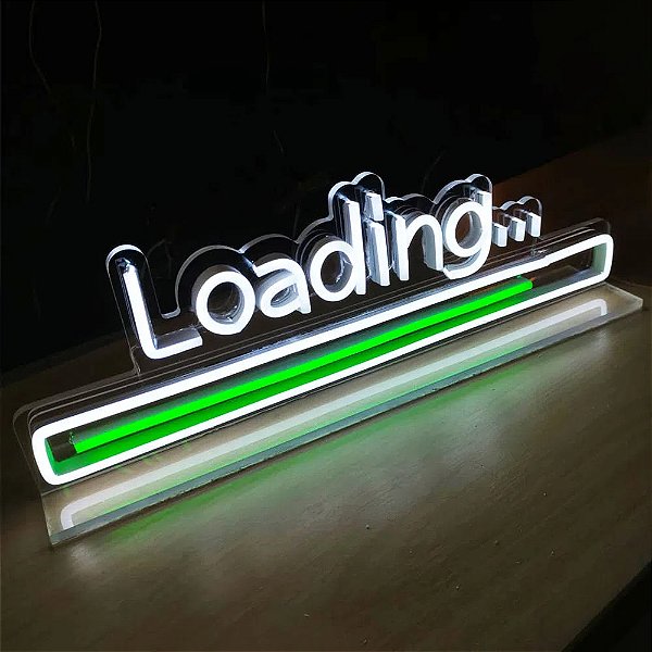 Letreiro Luminoso Painel Neon Loading 10x50 - Rei do neon