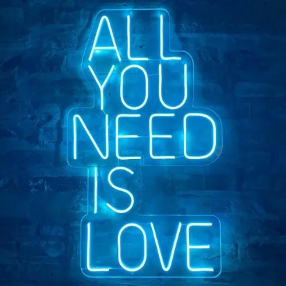 Letreiro Luminoso Painel Neon All you need is Love 80x40 - Rei do Neon