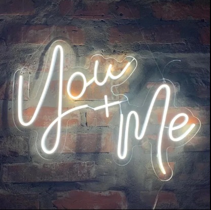 Letreiro Luminoso Painel Neon You me 35x50 Rei do Neon