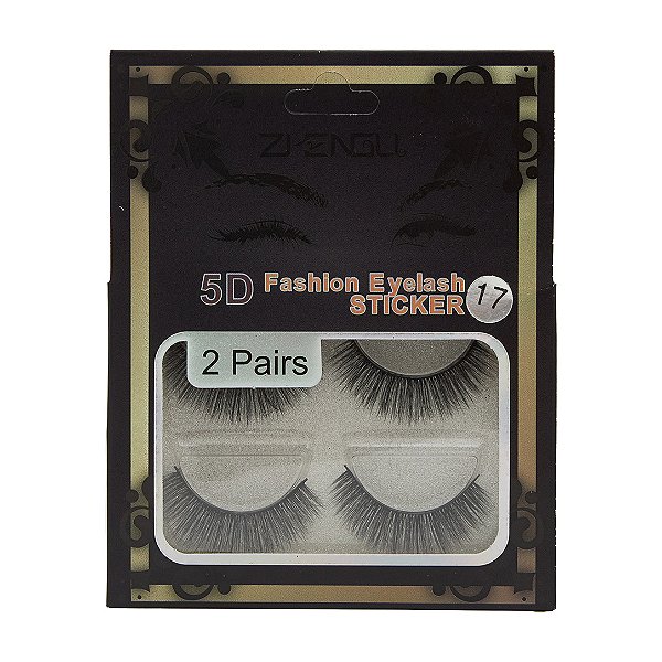 Cílios Postiços 5D em 02 Pares ZiEngli