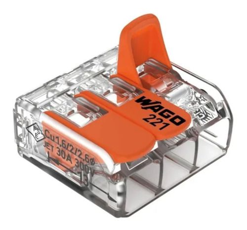 Conector Wago Compacto Emenda 3 Fios 6mm 221-613 C/5 Peças