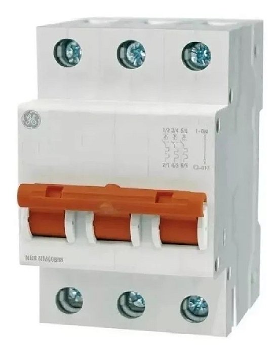 Disjuntor DIN Tripolar Trifásico 6a Amperes GE33SLC06 Ge
