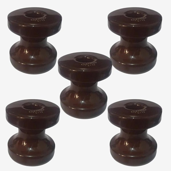 Kit C/5 Isolador Porcelana Tipo Roldana Para Rex Germer