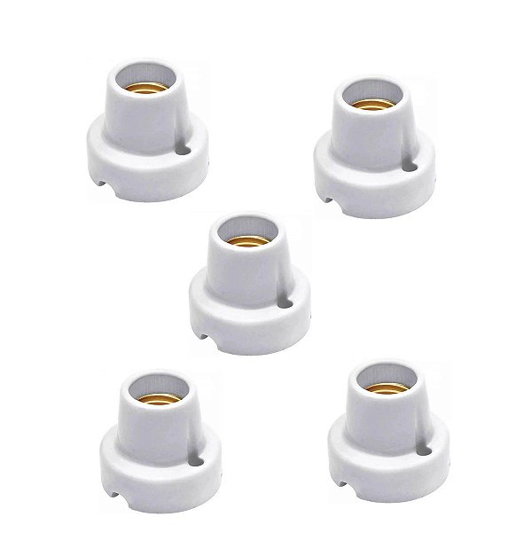 Receptáculo Bocal E27 Soquete Porcelana P/ Teto Germer C/ 5