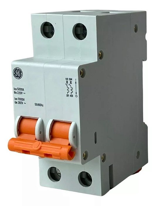 Disjuntor DIN Bipolar Bifásico 63a Amperes GE32SLC63 Ge