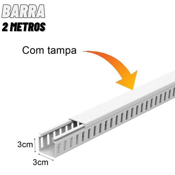 Canaleta 30x30mm Semi-Aberta 2 Metros Cor Branca Durin