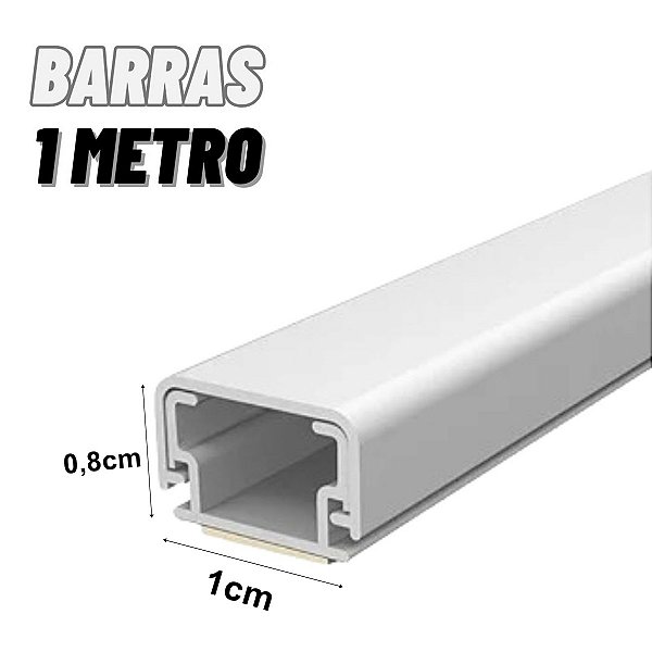 2 Metros (2x1m) Canaleta 10x0,8mm Branca C/Fita Adesiva Sistema X Durin