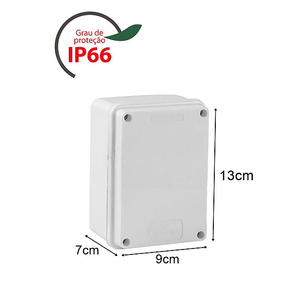 Caixa ECONÔMICA Branca Tampa Opaca IP66 Rohdina 130x90x70mm