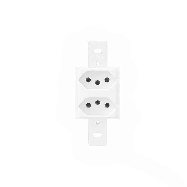 2 Tomadas Distanciadas 2P+T 10A Sem Placa Branca Blanc Fame 1337