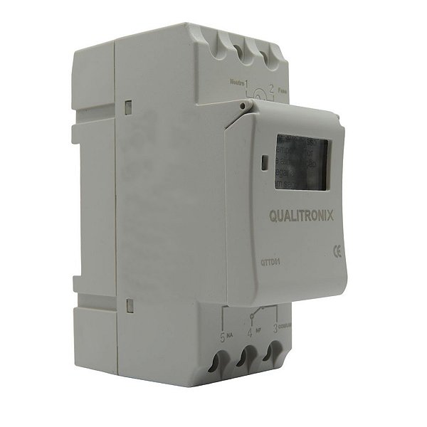 Timer Temporizador Digital Para Trilho DIN 35mm Qualitronix QTTD01