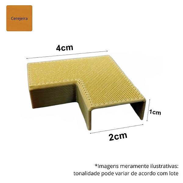 Cotovelo Joelho Plano 90º 20x10mm Conexão Mata-Junta Canaleta Cerejeira