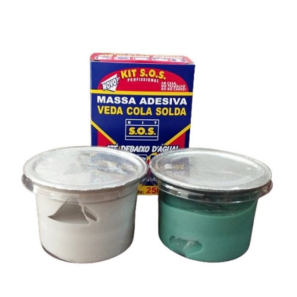 Cola Massa Adesiva Veda Solda Debaixo d'Água KIT SOS 250g