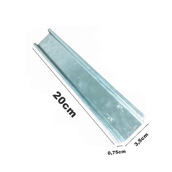 Trilho DIN Pré-Galvanizado Liso 35mm x 7,5mm Barra de 20cm
