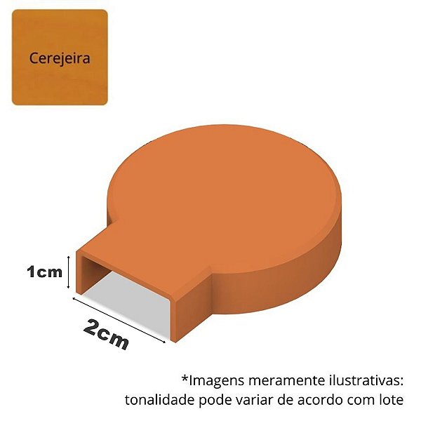 Acabamento Canaleta Tapa Furo Parede Cerejeira 20x10mm