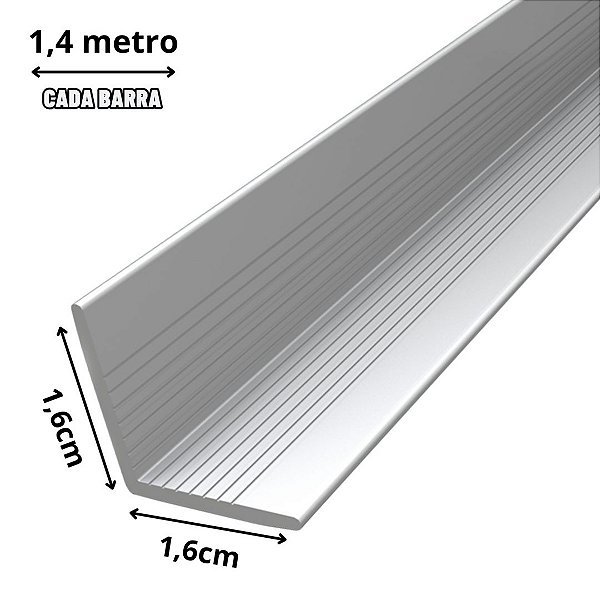 Cantoneira Branca Durin Perfil em L 16x16mm 2,8 Metros (2x1,4m)