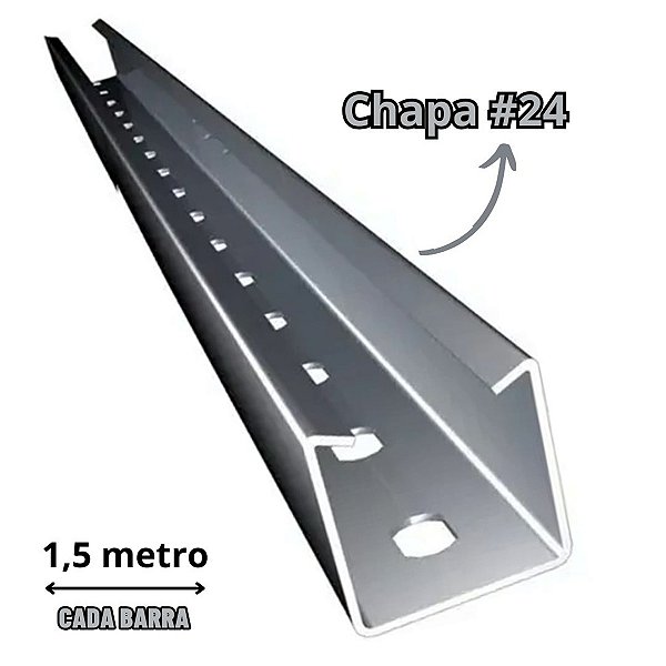 Perfilado Perfurado 38x38mm BeGê Barra de 1,5 Metro