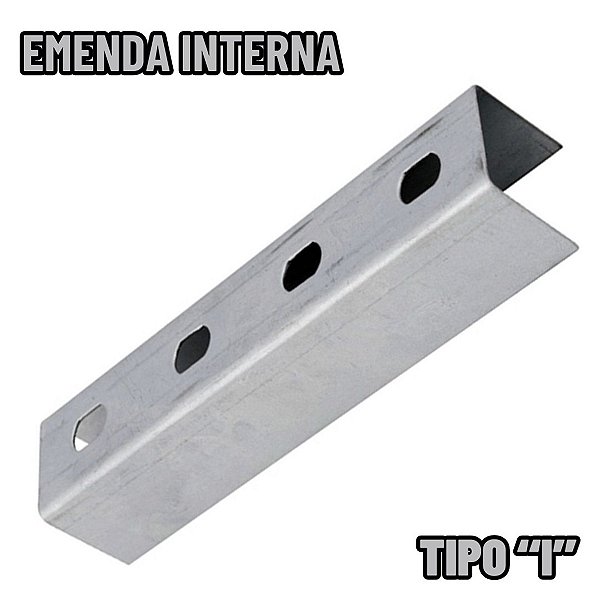 Emenda Interna em I p/ Perfilado 38x38mm BeGê