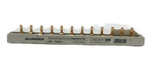 Barramento Din Pente Trifásico 12 Pinos 80a 21cm Alumbra