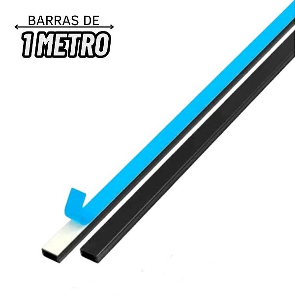 1 Metro da Canaleta 20x10mm Preta C/Fita Sistema X Alumbra