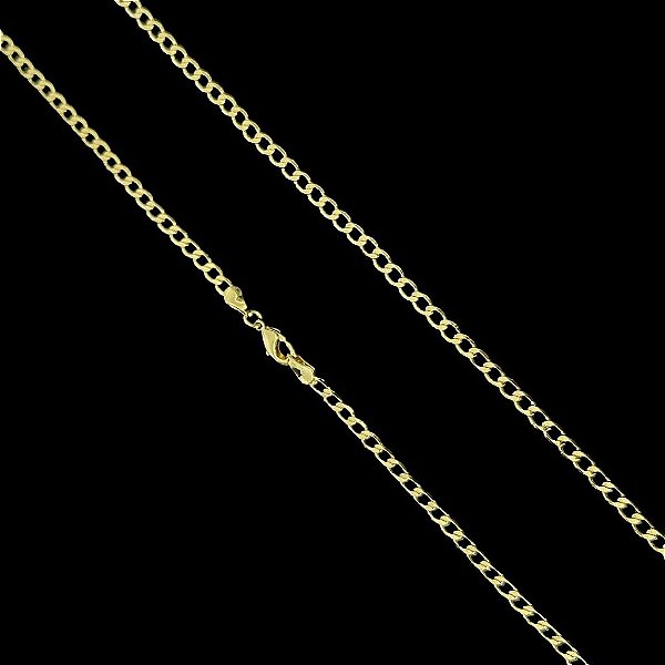 CORRENTE GRUMET( 4mm  - 16G) - 70/60cm - BANHADO A OURO 18K