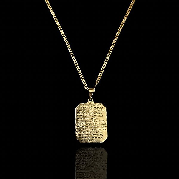 PINGENTE  PAI NOSSO( 3x3) 3G - BANHO DE OURO 18k