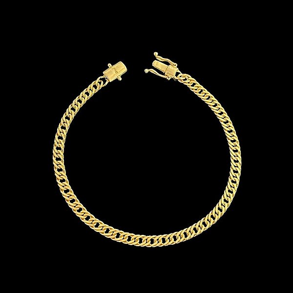 PULSEIRA LACRAIA( 4mm - 17 a 21cm) - FECHO COM MARCAÇÃO 750 - BANHO DE OURO 18k