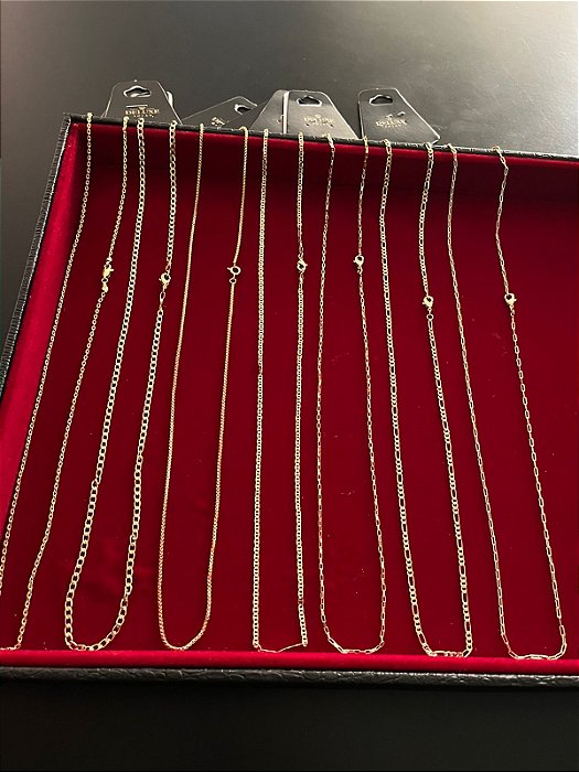 7 CORRENTES   2mm e 3mm -  BANHADOS A OURO 18K