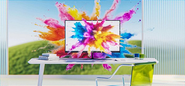 Monitor Office 21,5" Slim Get LED VA Full HD, 5ms, 100Hz, VGA/HDMI, Branco