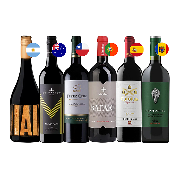 Kit II Vinhos do Mundo - 6 garrafas