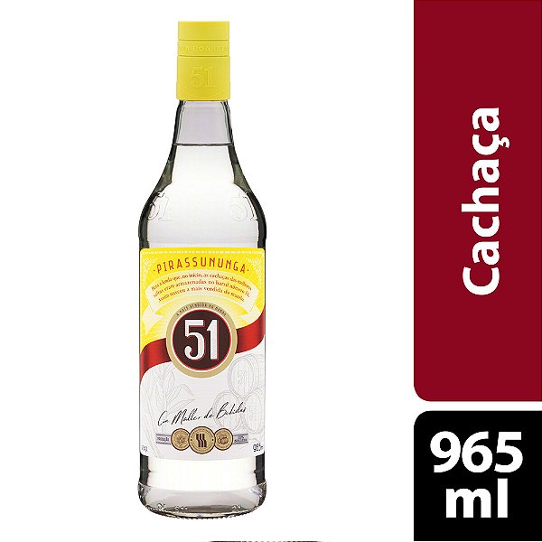 Cachaça 51 Tradicional 965ml - Compre Bebidas Online - Whisky, Vodka ...