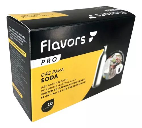Capsula De Gás Para Soda - Flavors  Co2 - Caixa 10 Cápsulas