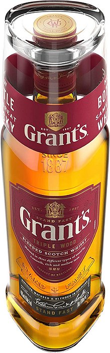 Whisky Grants 8 anos 1000ml Com Copo