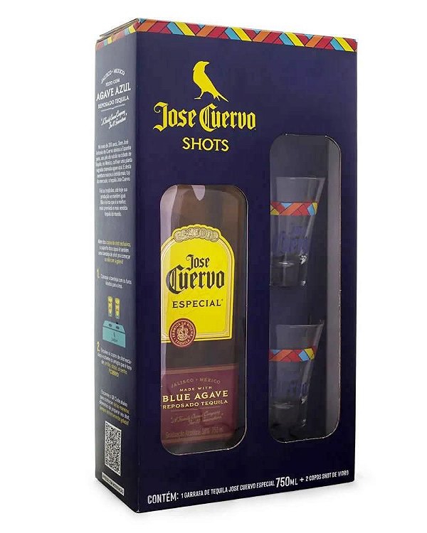 Tequila Jose Cuervo Ouro 750ml Com 2 Copos de Shot