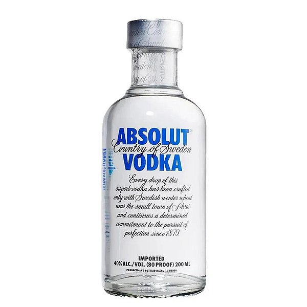 Vodka Absolut Natural Miniatura 50ml