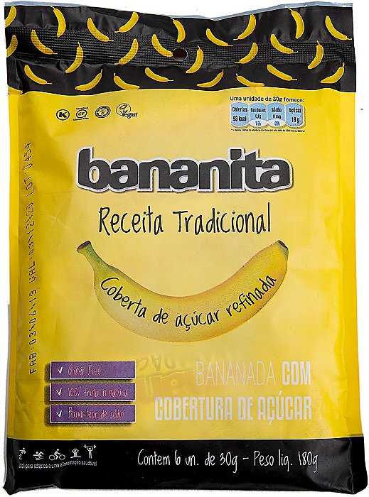 Latam Fit Bananita Com Açúcar Receita Tradicional 6 Unidades