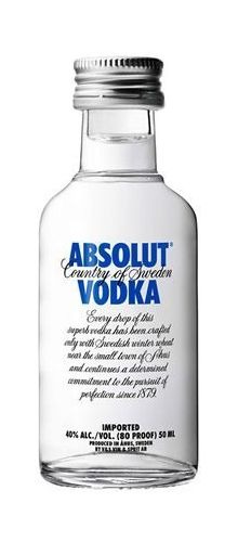 MINIATURA VODKA ABSOLUT NATURAL 50ML