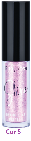 Delineador Glitter Shine Ruby Rose Cor5