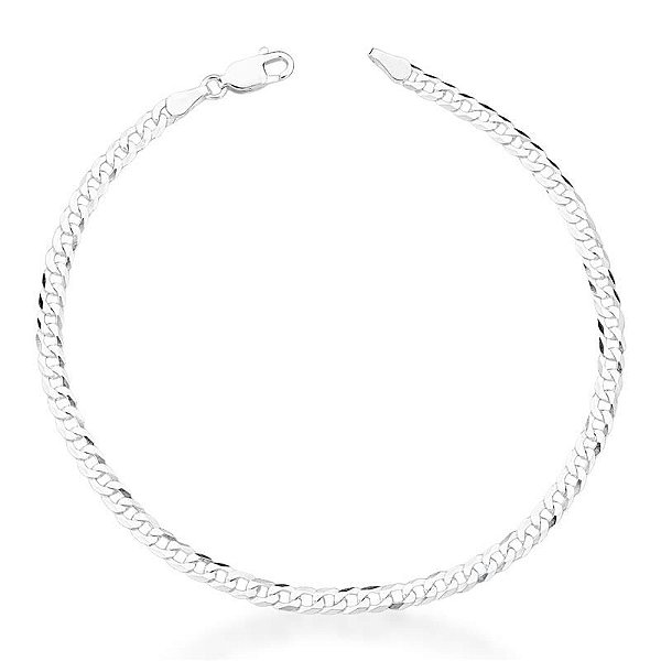 PULSEIRA EM MALHA GROUMET PRATA LISA