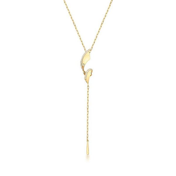 COLAR GRAVATA ESPIRAL LISO E CRAVEJADO BANHADO A OURO