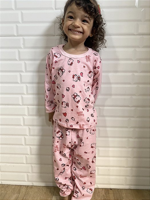 Pijama de algodão hello kitty