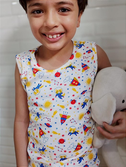 Pijama de algodão Gatonauta