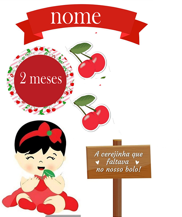 kit mesversario cerejinha
