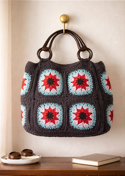 Bolsa marrom color croche
