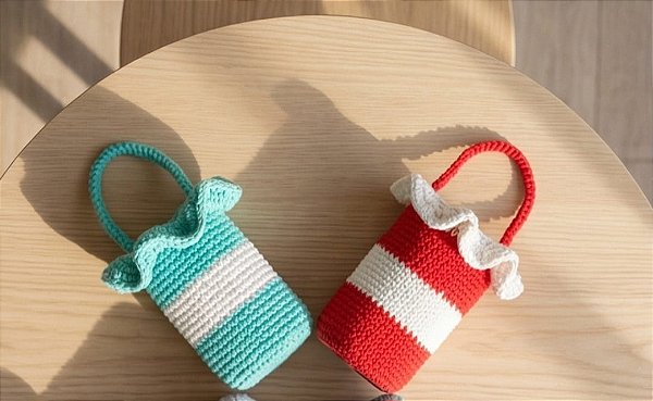 bolsa croche p garrafa de agua