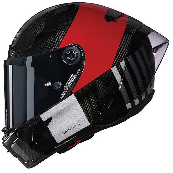 Capacete Nolan X-804 RS Ultra Carbon Combo Gara Carbono / Vermelho / Cinza / Preto